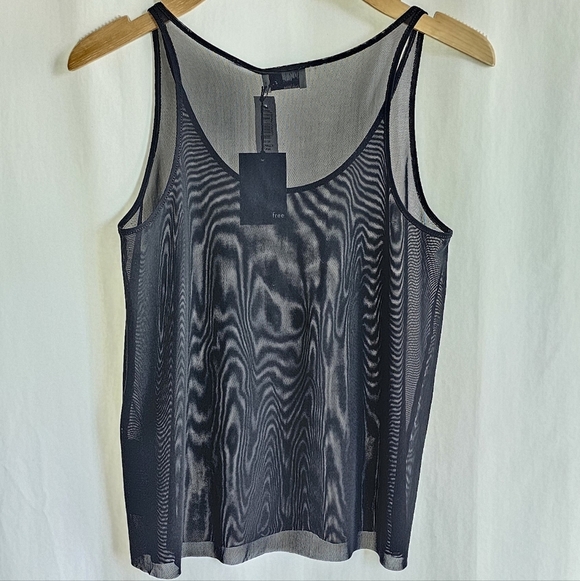 🇨🇦 Aritzia Wilfred Free McNally Black Sheer Mesh Tank Top - Picture 9 of 15